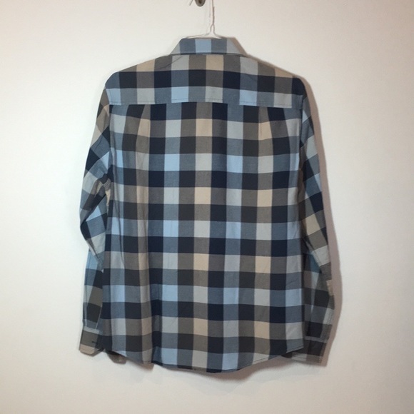 Tasso Elba checkered plaid button down dress shirt mens size small 14-14 1/2 - Picture 3 of 4